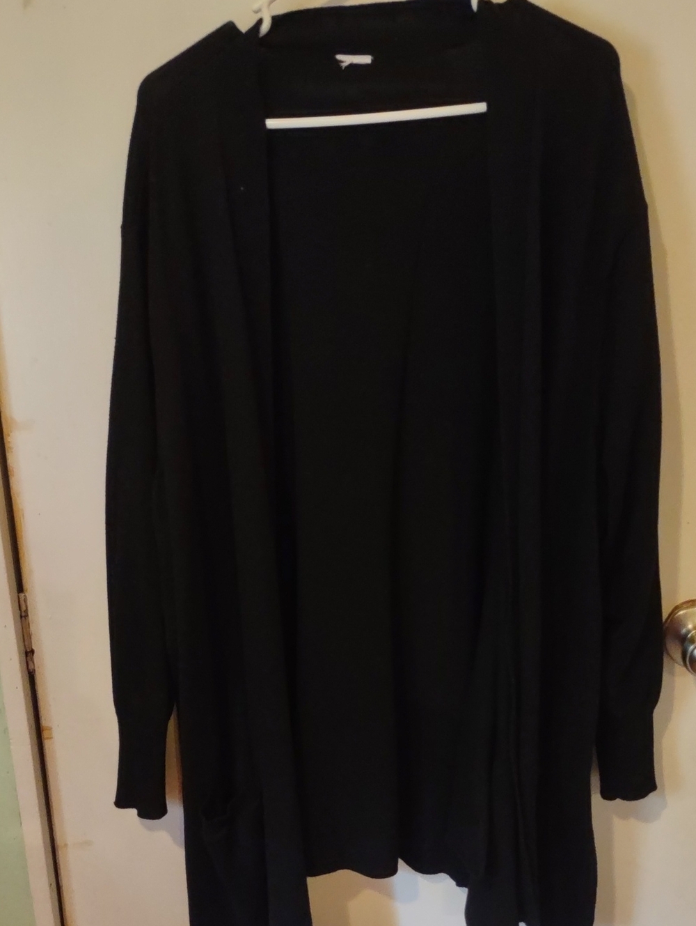 Black Open-Front Women's Cardigan Sweater 5x
